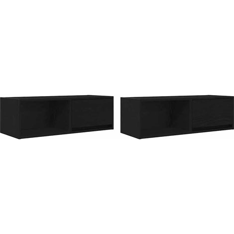Maison Exclusive - Meuble TV 2 pcs chêne noir 80x31x25,5 cm bois d'ingénierie