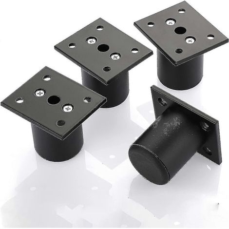 4 pieds de meubles réglables, pieds de lit, pieds de meubles rehausseurs, pieds en alliage d'aluminium adaptés aux cadres de lit, armoires, tables (noir, hauteur 50 mm) Snngv (1/5)