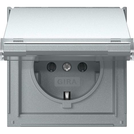 Gira Steckdose KD TX-44 Alu 16A 250V Schutzkontakt mit Klappdeckel