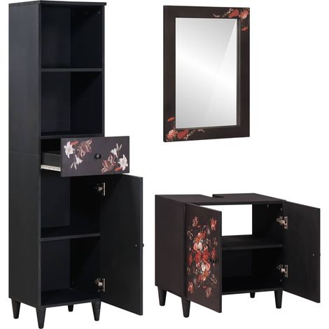 Maison Exclusive - Set di Armadi da Bagno con porta 3 pcs Legno di mango massello
