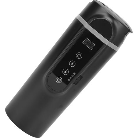 Bouteille chauffante électrique avec contrôle de température, en acier inoxydable, pour voiture, 500 ml, noire. (1/5)