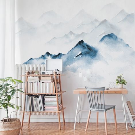 Papier peint panoramique - Yukon - Bleu - intissé : 150g/m² - 5 lés : 240x270cm (1/5)