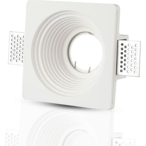 V-TAC VT-867SQ portafaretto incasso scomparsa quadrato gesso GU10/GU5.3 - SKU 3152 (1/5)