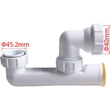 Gomito di scarico per vasca da bagno BDD in plastica bianca, deodorante per vasca da bagno. (1/4)