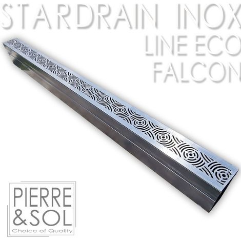 Caniveau étroit 6,5 cm Grille INOX Style - StarDrain - LINE ECO - Inox Falcon 100cm (1/5)