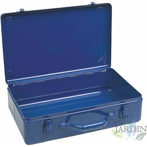 Suinga – Mallette en métal 39x24x10 cm – Boîte à outils vide avec fermeture sécurisée – Idéale pour rangement d'outils professionnels