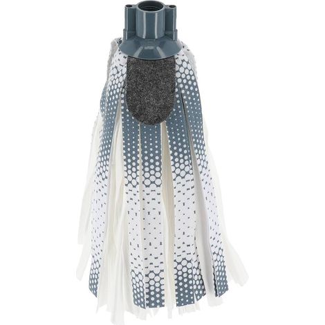 Tete de balai a franges non tisse imprime - blanc/gris - Tendance (1/3)