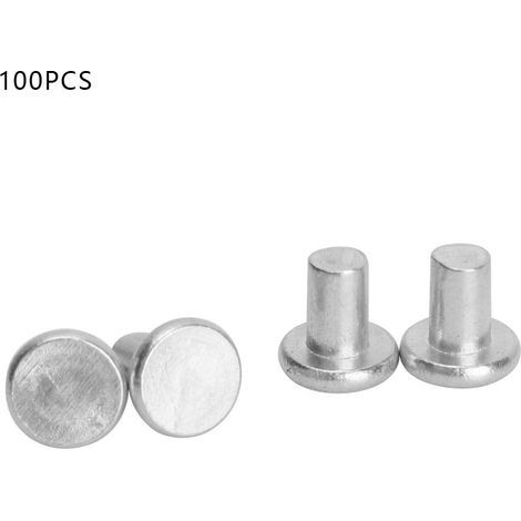 100 massive Aluminium-Flachkopfnieten GB867 M4 4x4 mm für Metallbefestigungen (1/5)