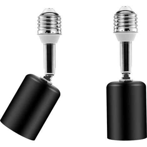 Prolongateur de douille d'ampoule en céramique e27, support de lampe à visser de 3,5 pouces pour lampes de table, plafonniers, éclairage suspendu, utilisation intérieure et extérieure Noir 2 (1/5)