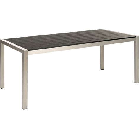 Garden Dining Table VERNIO 180 cm 90 cm Metal Black/ Silver (1/5)