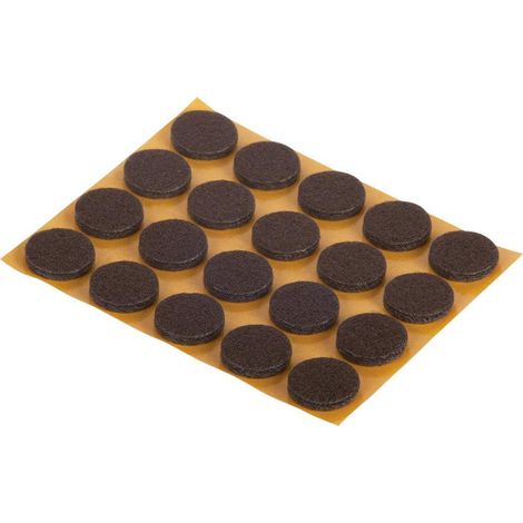 Ø 17 mm Pads de fieltro. Pegatinas. Contenido de Marron: 20
