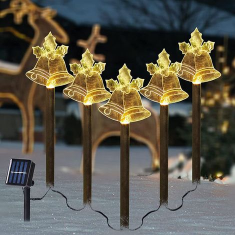 Décorations de noël, lumières solaires sur piquet de noël, lumières de noël extérieures pour décoration de pelouse, Patio, jardin et cour (1/5)