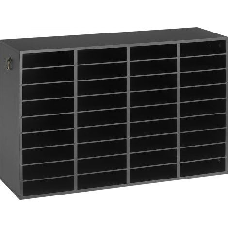 Trieur de Documents de Bureau en Bois avec 36 Compartiments, Noir (1/3)