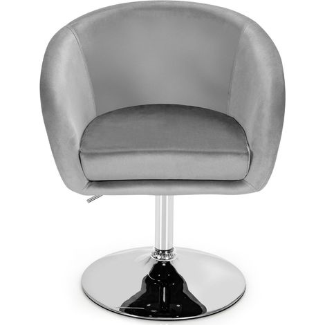 Sgabello da bar moderno comodo ergonomico girevole alto (72-86 cm) in velluto grigio 200019405