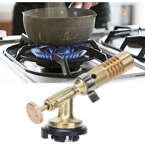 Chalumeau de soudage à turbine à gaz Mapp en laiton haute température, cartouche de butane, tête d'allumeur en laiton pour soudage et cuisson (1/5)