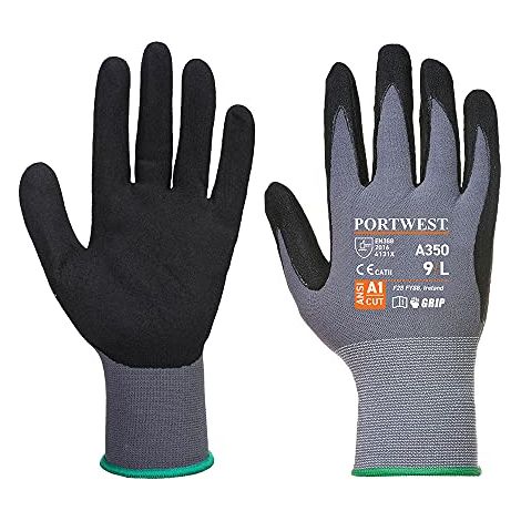 Guanti DermiFlex Nero L - Taglia 9 (1/2)