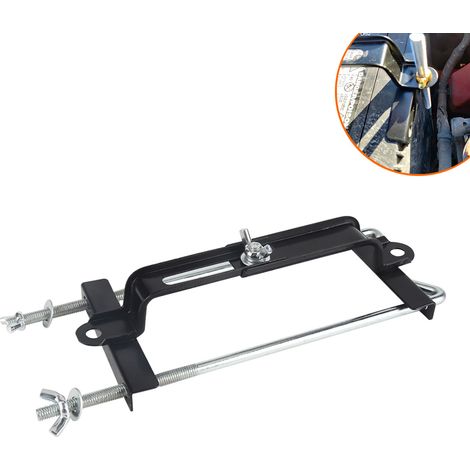 Support de fixation pour batterie de voiture, pince de maintien de batterie universelle en métal avec crochets en J, support de batterie anti-vibration réglable pour la plupart des voitures et camions (1/3)