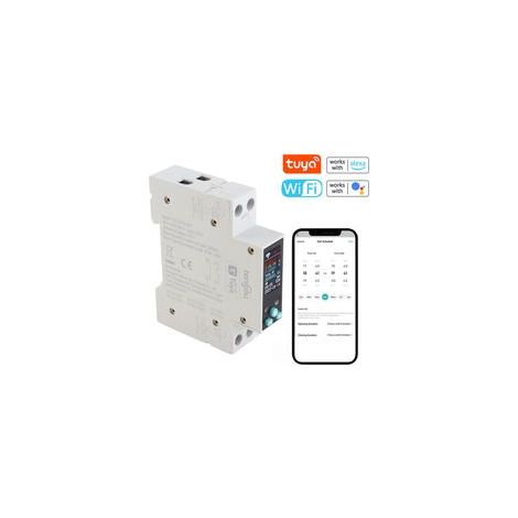 Interrupteur Intelligent WiFi avec Compteur pour Rail DIN 35mm, Fonctions Comptage Énergie kWh, Minuterie, Prépayé Contrôle APP Tuya (1/5)