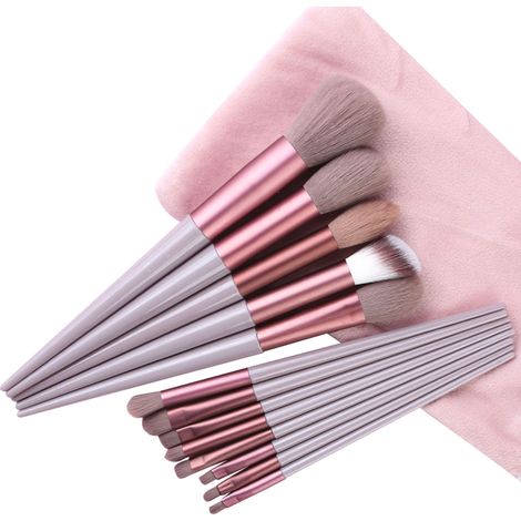 Kit De Pinceaux Maquillage - Fibres Synthétiques Douces - Pour Fond De Teint Poudre Et Crème - 10 Pièces