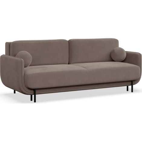 Selsey Ovals – 3-Sitzer Schlafsofa mit Samt, Hellbraun