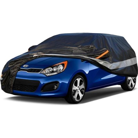 Autoabdeckung 10 Schichten Wasserdicht Atmungsaktiv für Ford Ka/Ka+ (2009-2023) Schwarz (1/5)