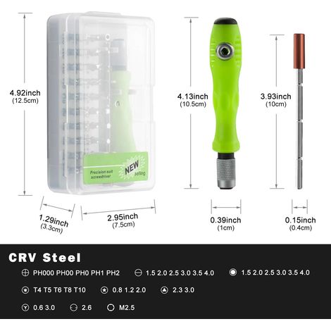 32 En 1 Kit Tournevis De Précision Magnétique - Professionnel Outils De Reparation Tournevis Pour Portable - Ordinateur, Lunettes, Laptop (1/5)