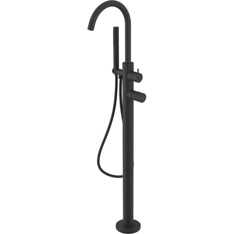 Mitigeur de baignoire sur pied ULTRATAP (raccordement au sol), noir mat