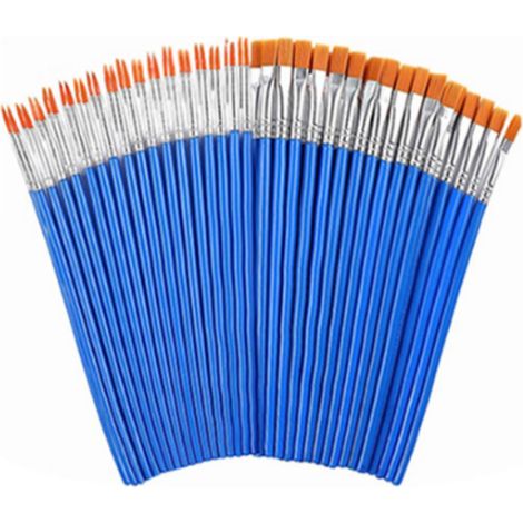 Brosse à Peinture - 60 Pièces Ensemble de Pinceaux Plats et Ronds pour Acrylique Aquarelle Artisanat Enfants Débutants (1/5)