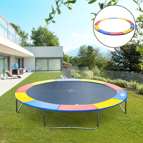 Telo di protezione imbottito per trampolino, bordo di sicurezza per trampolini con diametro Ø244 cm, multicolore