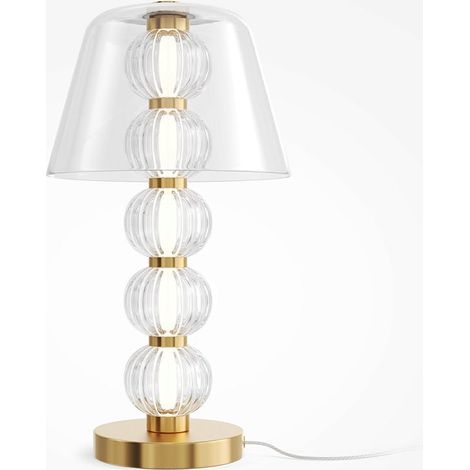 Lampe de table en verre - perles ciselées style rétro BELLA (1/5)