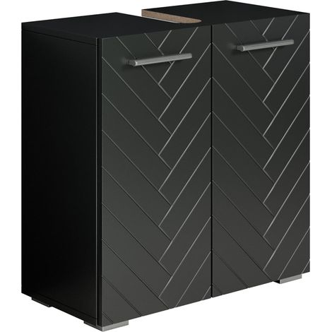 Waschbecken-Unterschrank Jupiter 60 x 30 x 60 cm – Mattschwarz –