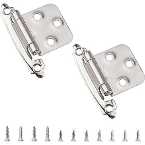 Cerniere per porte, 1 paio di cerniere per ante di armadi, credenze e guardaroba (argento) (1/4)