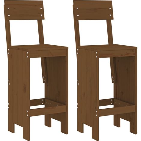 Maison Exclusive - Taburetes de cocina 2 uds madera pino marrón 4