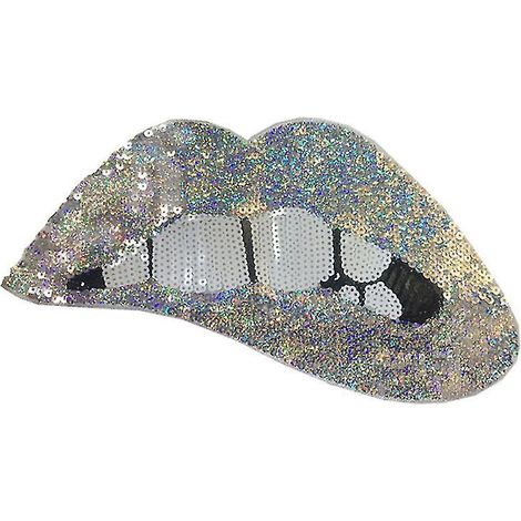 1 Stück Pailletten-Lippenaufnäher