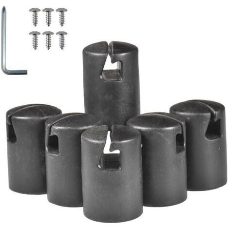 Bouchons de Tube de Trampoline – Embouts épais et durables pour poteaux de Trampoline , Protection de Remplacement pour système d'anneaux supérieurs en tôle d'acier Plate, Noir, (1/4)