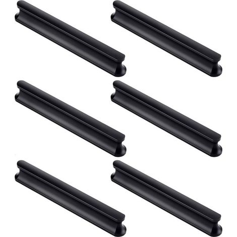 Lot de 6 poignées de porte d'armoire de cuisine de 120 mm de long (trou central de 96 mm), Poignées de tiroir de cuisine, poignées de porte d'armoire, poignées de porte de placard (1/4)