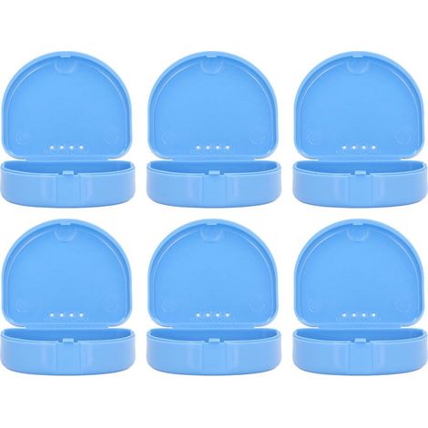 Boîte de rangement compacte pour prothèses dentaires (12 pièces) en plastique, comprenant des dents et des appareils orthodontiques. (1/5)