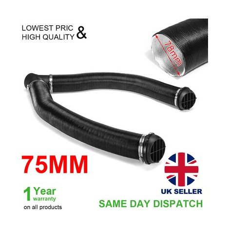 Trintion 75mm Diesel Heater Ducting Kit with Y Piece Air Heater Pipe Warm Air Outlet Vent Hose Replacement Accessories for Car Air Diesel Heater High-Quality Aluminium Foil Duct 2kw/5kw/8kw (1/5)