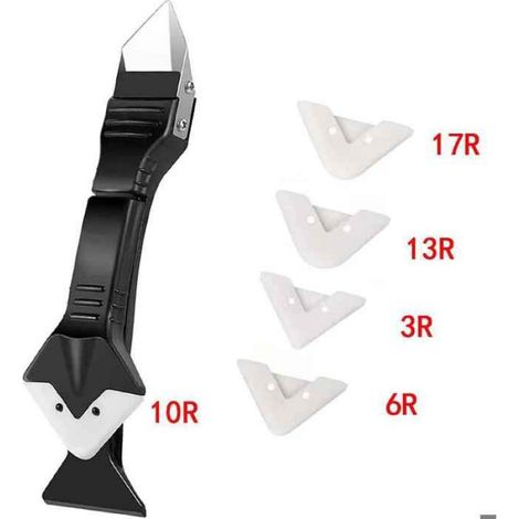 Spatule en Silicone 5 en 1,outil de nettoyage de vitres,dissolvant lisse,raclette,organisateur de - 5in1 Metal Scraper