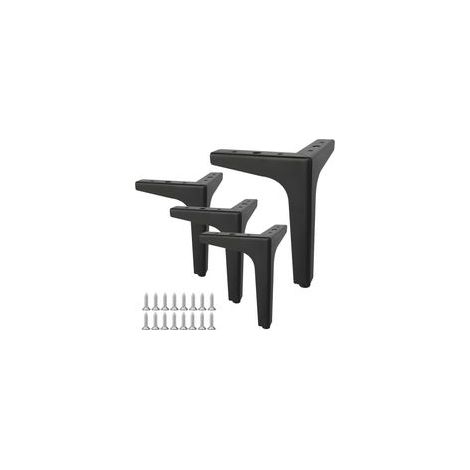 4 Pieds de Meuble,Pied Canapé,Charge Jusqu'à 800 KG,Pied de Table Métal,Legs Support de Table, avec Vis,Adapté pour Canapés, Meubles TV,Tables Basses,Armoires et Tables de Chevet,10 cm(Noir) (1/5)