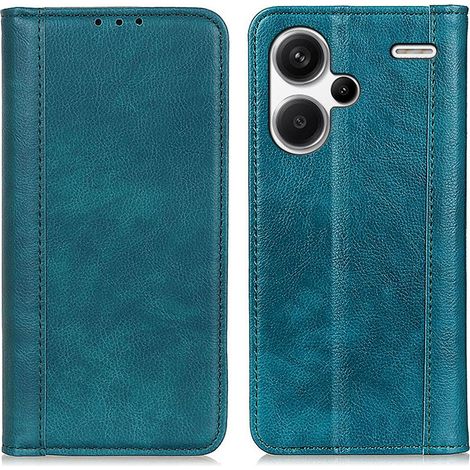 Funda para Xiaomi Redmi Note 13 Pro+, tipo cartera de piel color lichi, verde. (1/5)