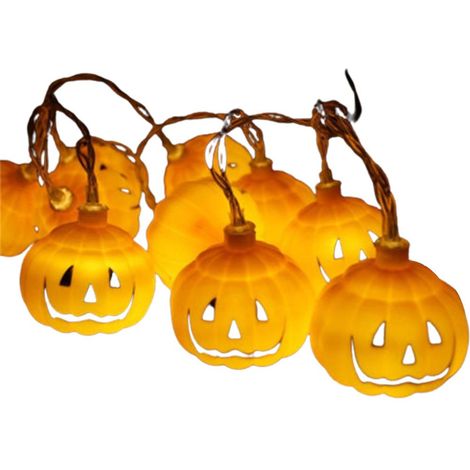Guirlande citrouille lumineuse double face pour Halloween, décorations d'intérieur et d'extérieur, citrouille souriante, 3 mx 20 m, à trois sections, avec fonction clignotante (1/5)