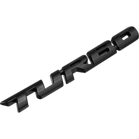 Emblema Adesivo 3D TURBO per Auto in Metallo – Badge Decorativo Universale 9,7 x 1,1 cm – in 3 colori - Colore: Nero