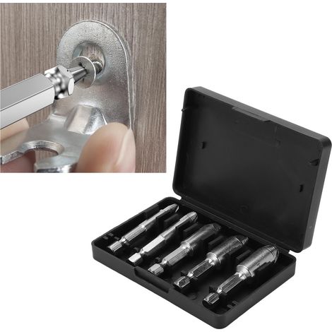 Kit de cinq extracteurs de vis cassées, taraud universel pour vis, outil pour vis foirées, vis inversées, outil pour vis internes (1/5)