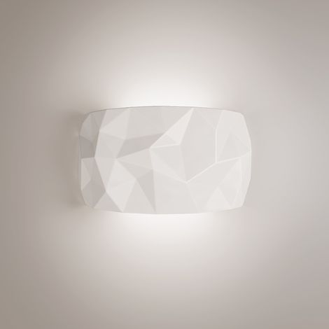 Angled Lampada da parete per interni in ceramica artigianale LED con dimmerazione TRIAC e temperatura colore regolabile, finitura bianco, 22.2W