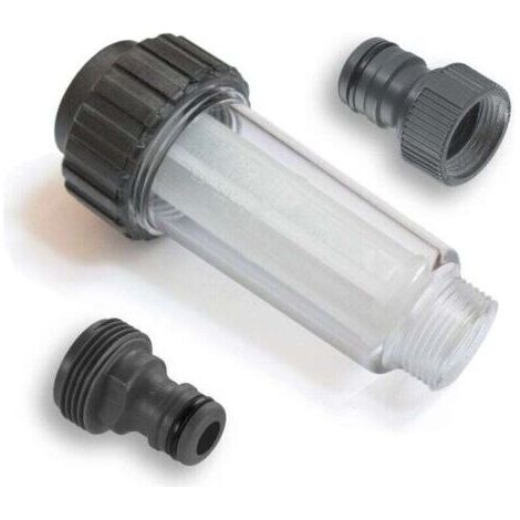 Filtre à eau avec raccords enfichables pour nettoyeur haute pression, pompe de jardin, arrosage de jardin, camping-car connexion 3/4 pouce compatible avec Kärcher 4.730-059.0 (1/4)