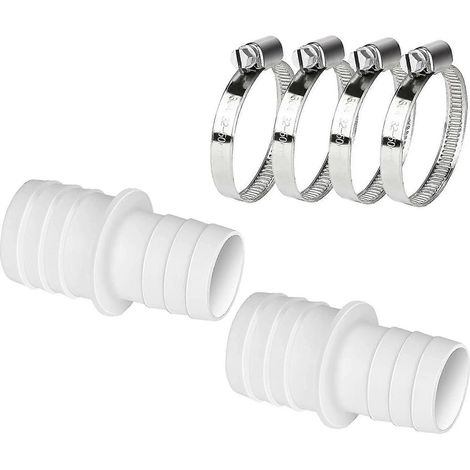 Adaptateur de tuyau de piscine facile à utiliser et durable pour piscine extérieure et résidentielle. 2 adaptateurs et 4 pinces inclus. (1/5)