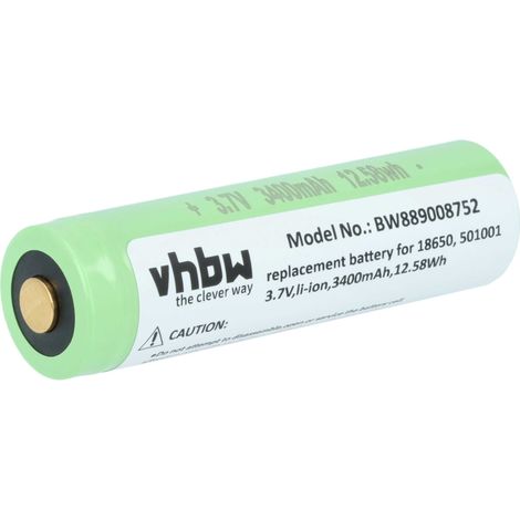 vhbw Akku Ersatz für Ledlenser 501001 für Taschenlampe Kopflampe (3400 mAh, 3,7 V, Li-Ion) (1/4)