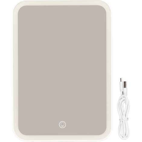 Miroir de maquillage LED à intensité variable sans palier, rotatif, tactile, rechargeable, pour usage domestique (1/5)