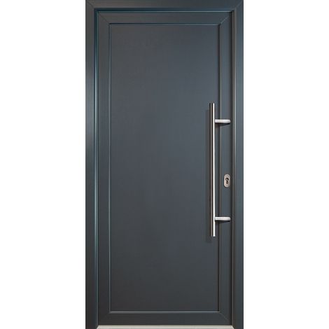 Signum ExklusivPVC Model 01, innen: weiß, außen: titan, Breite: 108cm, Höhe: 208cm, Öffnungsrichtung: DIN rechts